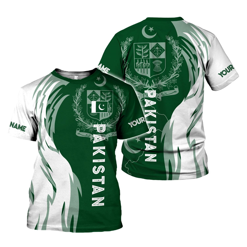 Summer Clothing Pakistan - Pakistan Flag 3D Print Męskie koszulki