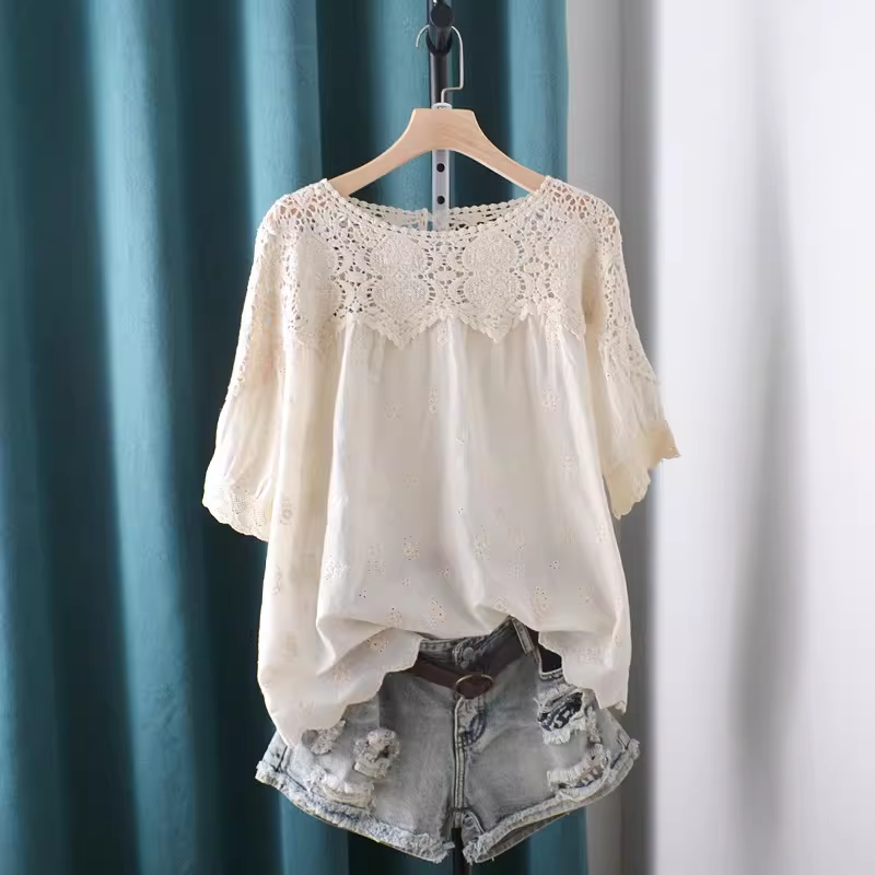 Summer Clothing For Japan - Koszule i bluzki z ażurowymi wstawkami