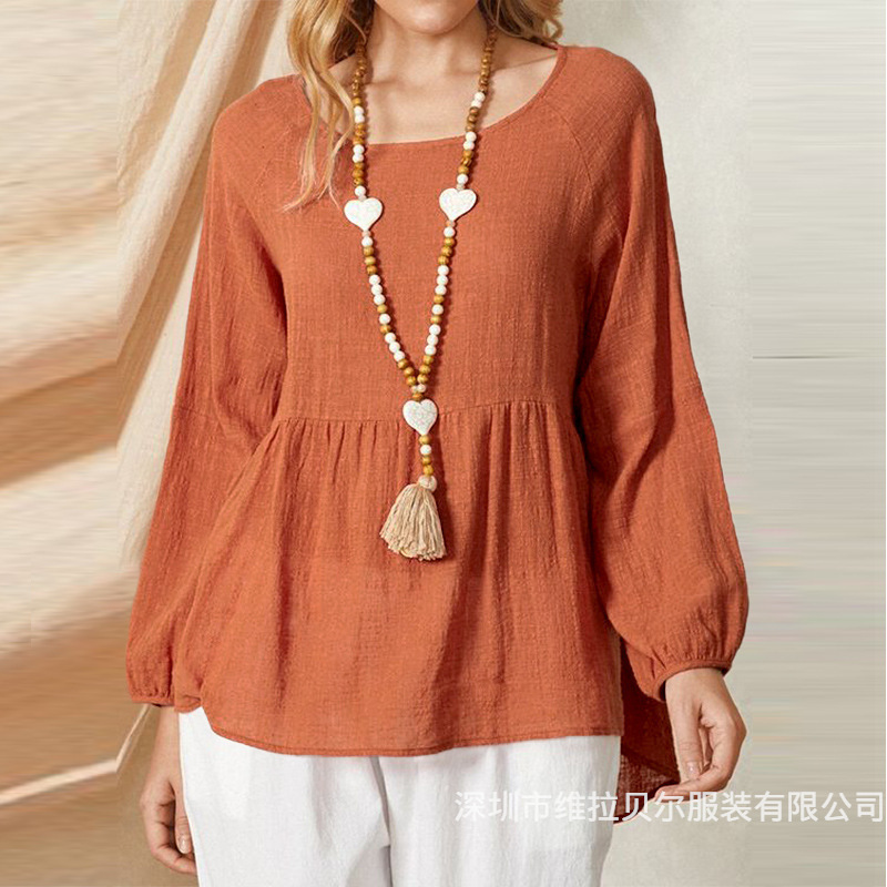 Summer Clothing Brands For Women - Luźna koszula damska z długim rękawem