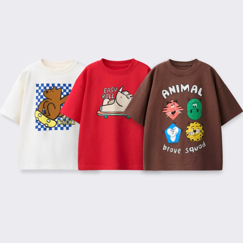Summer Clothing For Babies - Koszulka z nadrukiem kreskówkowym dla dzieci,