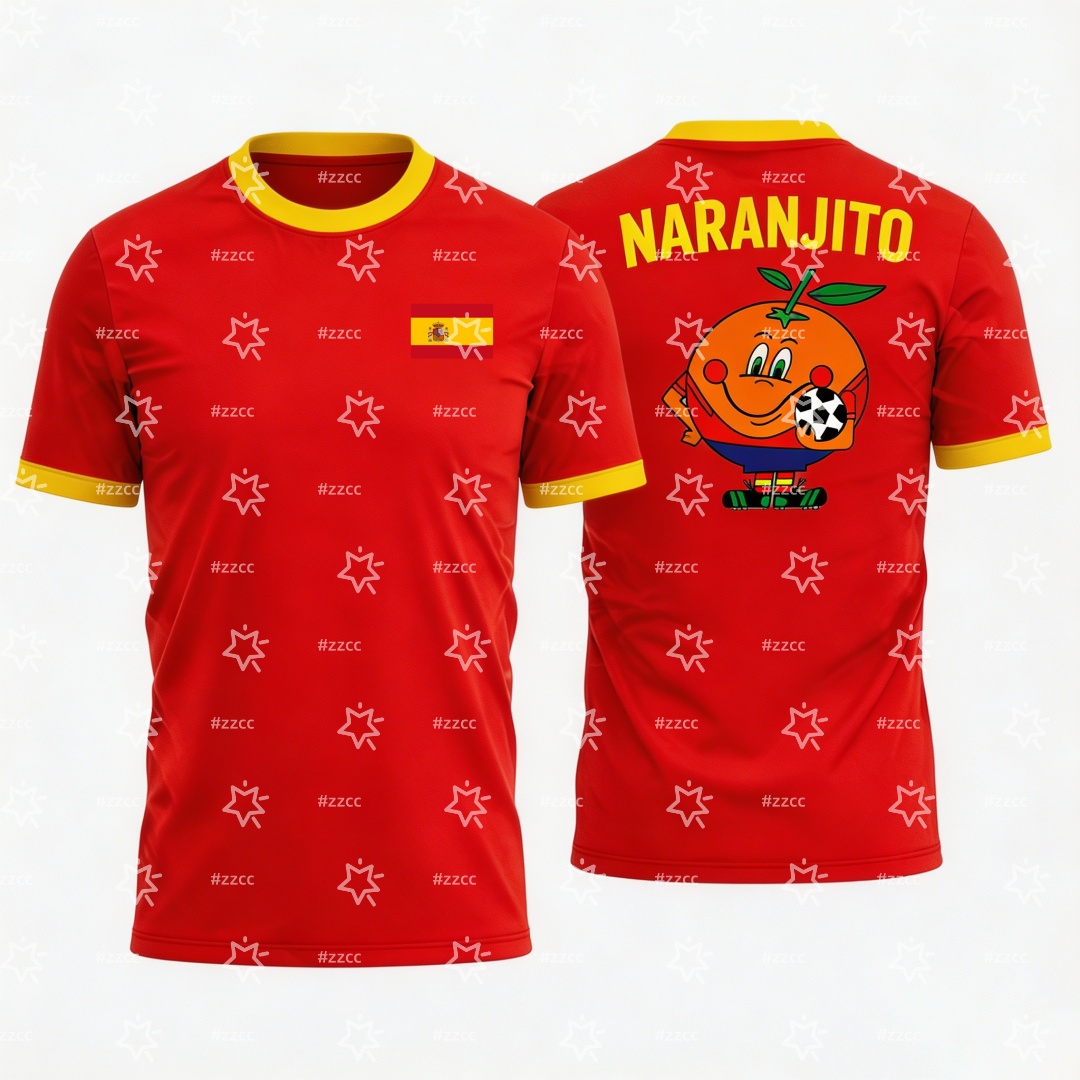 Summer Clothing In Spanish - Koszulka piłkarska z grafiką Naranjito 2026,