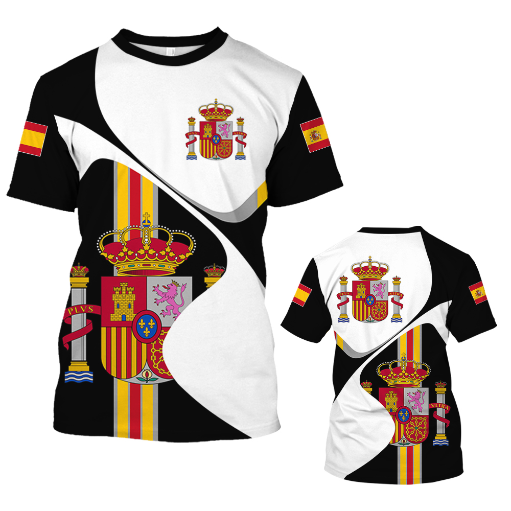 Summer Clothing In Spanish - Koszulka 2026VintageSpain z nadrukiem hiszpańskiej flagi
