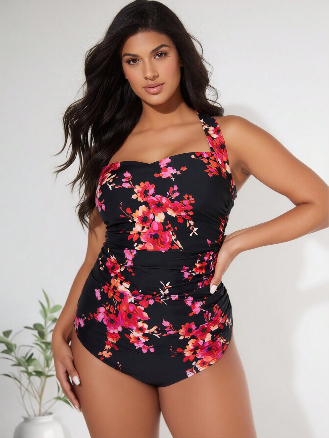 Swimsuit One Piece - Strój kąpielowy jednoczęściowy plus size damski,