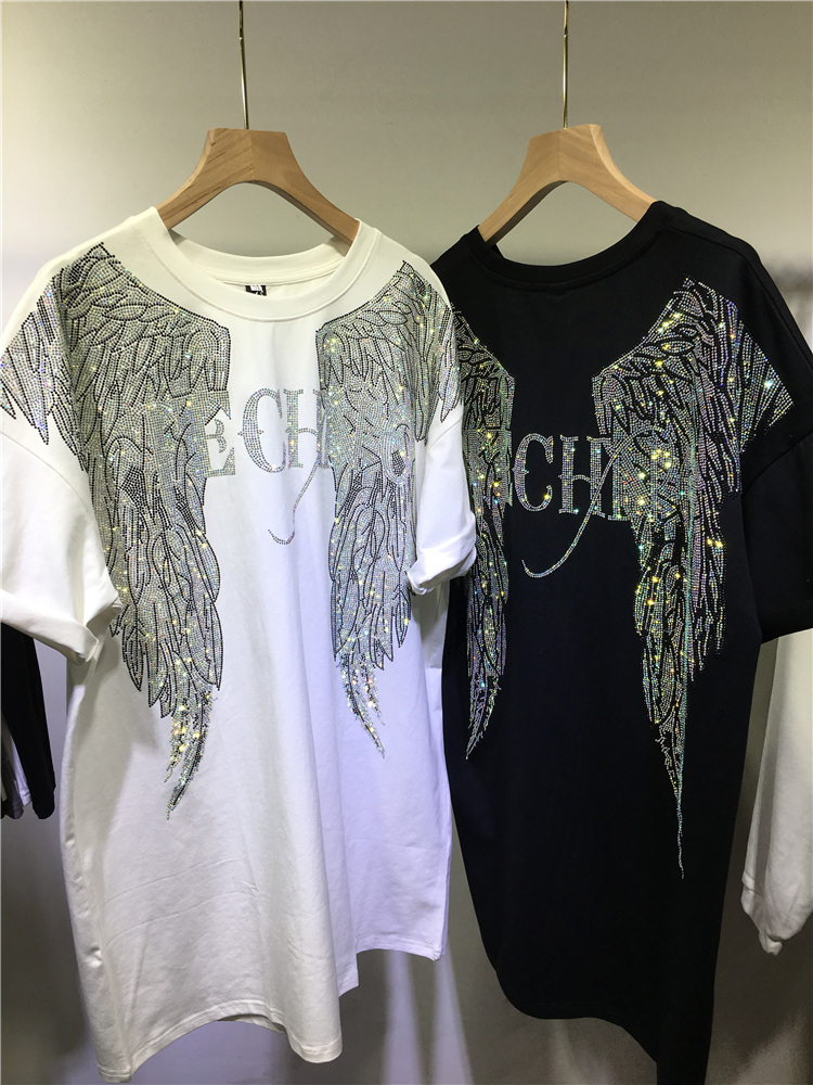 L-4XL Oversize Rhinestone Ange – Summer Clothing Brands For Women recenzja i cena