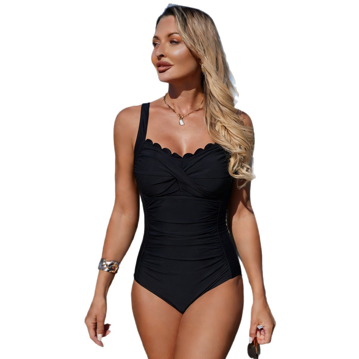 Czarny strój kąpielowy z falba – Swimsuit One Piece recenzja i cena