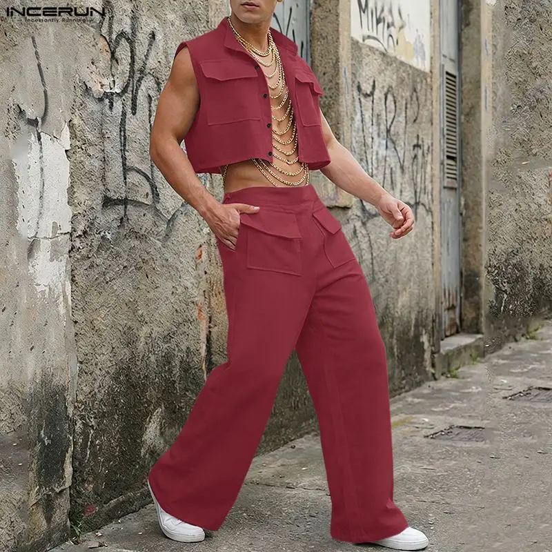 INCERUN Męskie Komplety Bez Rę – Summer Clothes Fashion recenzja i cena