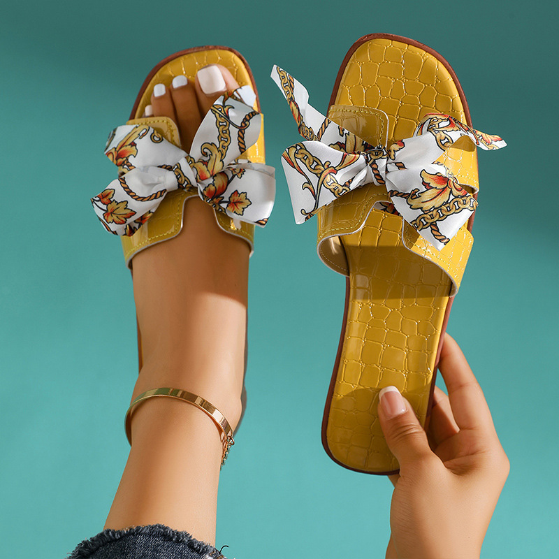 Damskie modne klapki z kokardą – Summer Clothing Korea recenzja i cena