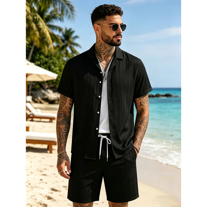 Męski letni zestaw casualowy,  – Summer Clothing Beach recenzja i cena