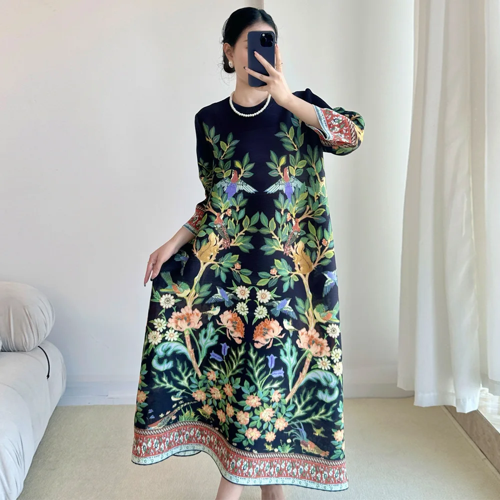 Miyake Vintage Print Dress Sev – Summer Clothing Essentials Women recenzja i cena
