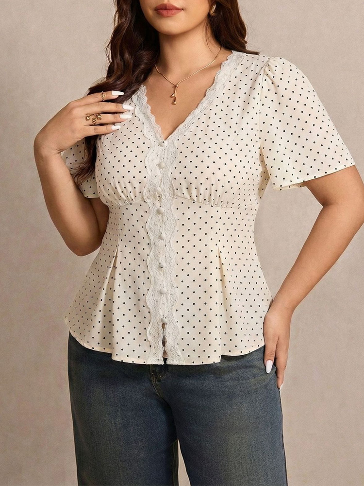 GIBSIE Plus Size Bluzka z falb – Summer Upf Clothing recenzja i cena