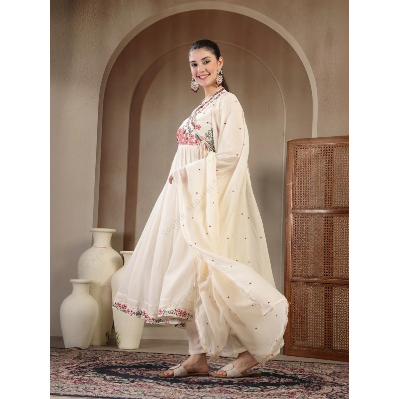 Biały bawełniany zestaw Anarka – Summer Clothing Pakistan recenzja i cena