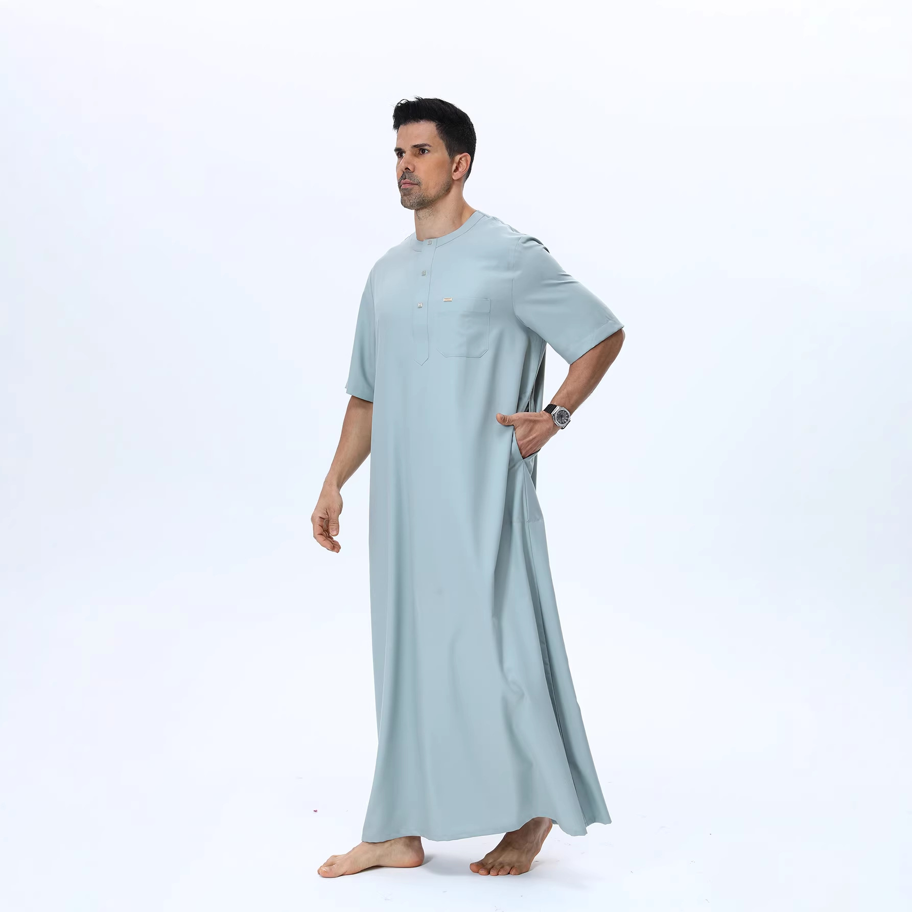 Męskie muzułmańskie abaje, kaf – Summer Clothing Pakistan recenzja i cena