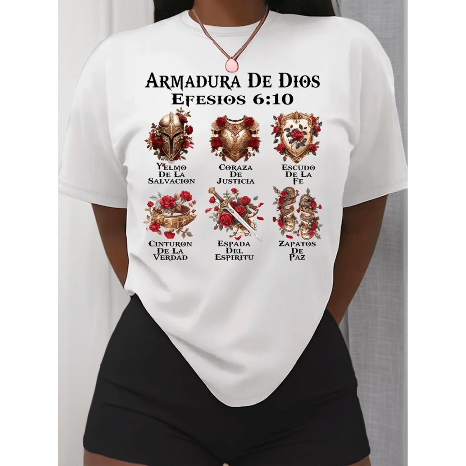 Damska koszulka casual z krótk – Summer Clothing In Spanish recenzja i cena
